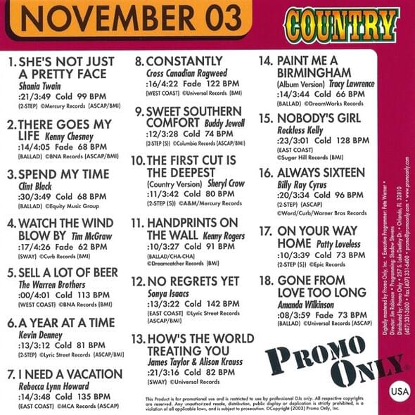 Promo Only Country Radio: November 2003