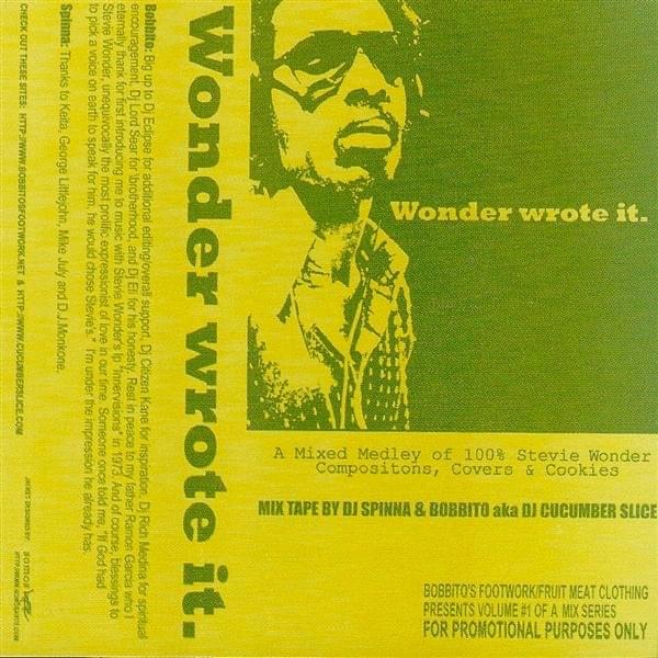 Wonder wrote it. (A Mixed Medley of 100% Stevie Wonder Compositions, Covers & Cookies)