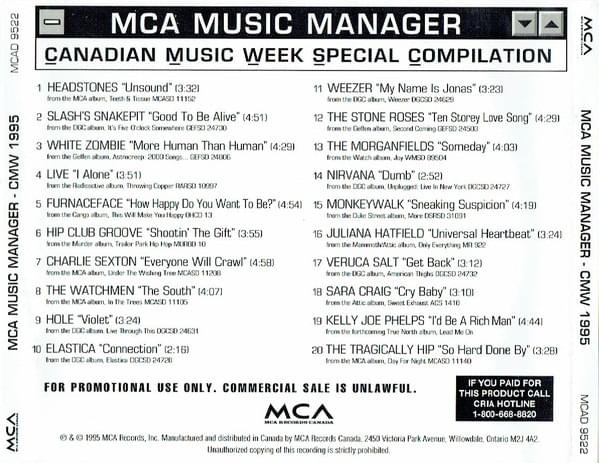 MCA Music Manager (Canadian Music Week Special Compilation)