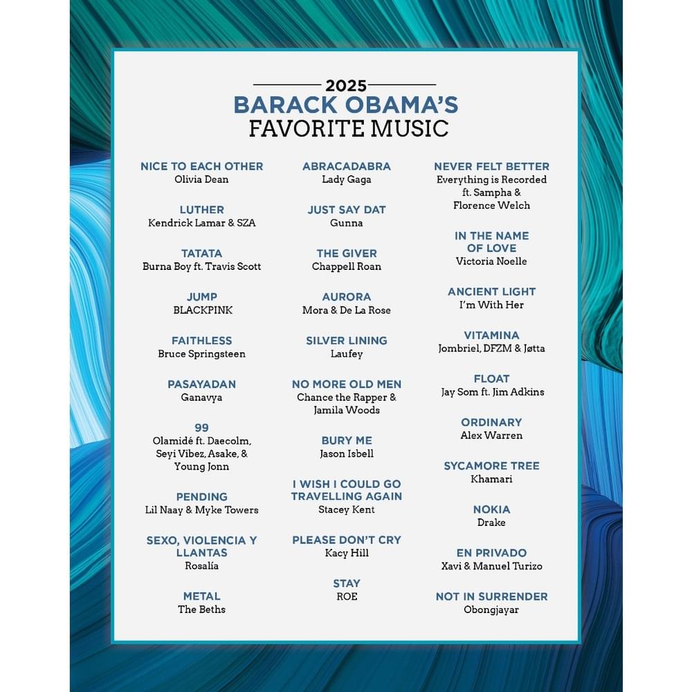 Barack Obama’s Favorite Music of 2025