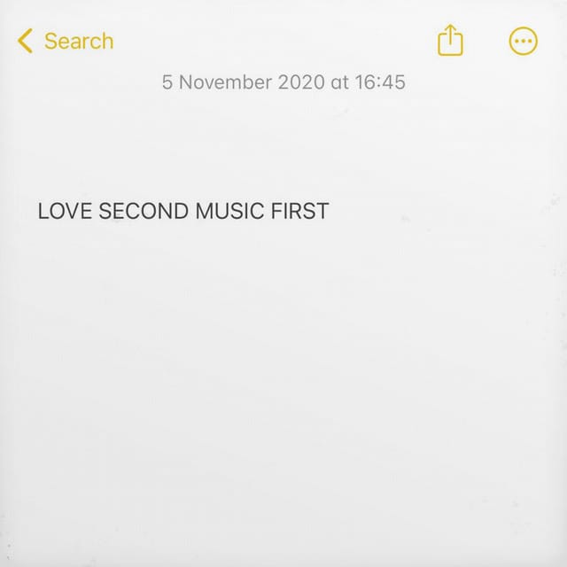 Love Second Music First