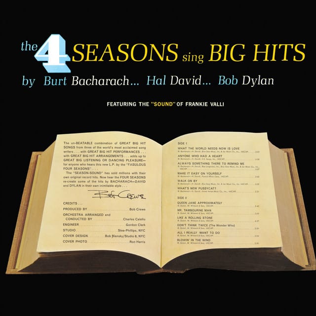 The 4 Seasons Sing Big Hits by Burt Bacharach... Hal David... Bob Dylan...