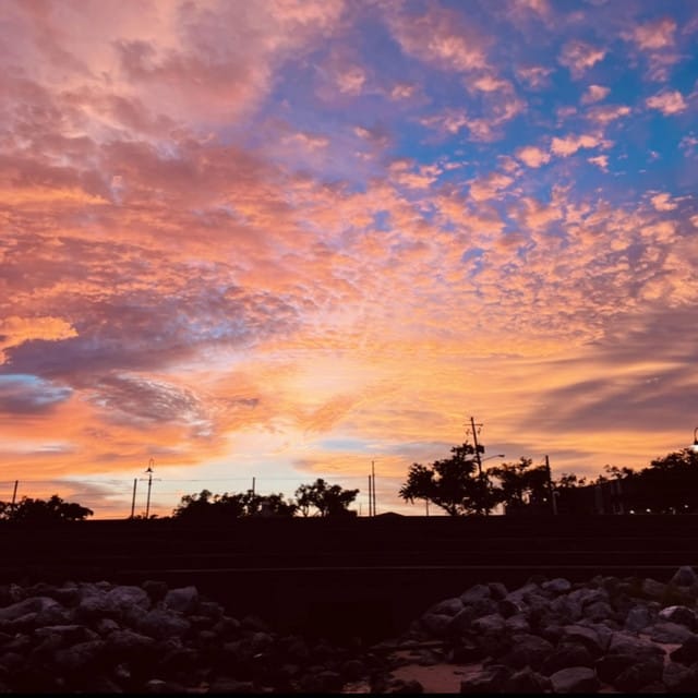 The sunset is beautiful isn't it?