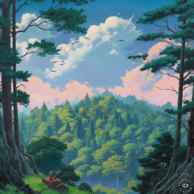 above the trees