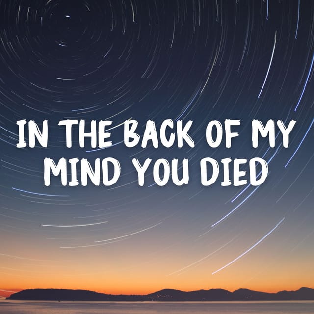 In the Back of My Mind You Died