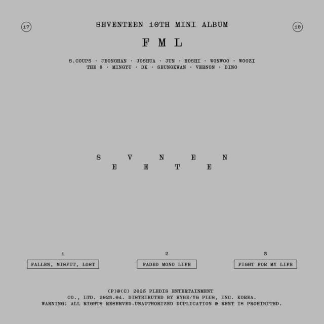 SEVENTEEN 10th Mini Album 'FML'