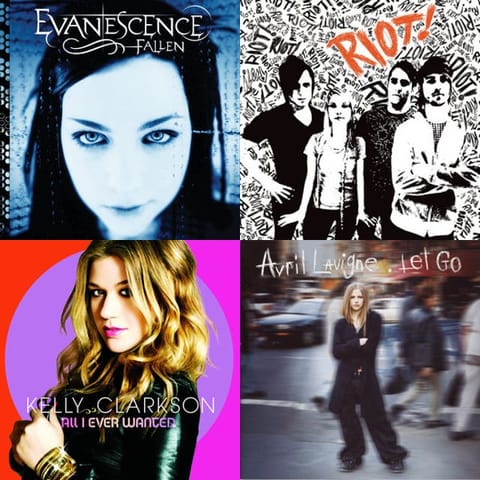 Avril Lavigne, Paramore, Evanescence, Pink, Kelly Clarkson