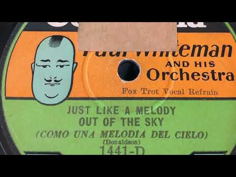 Paul Whiteman And His Orchestra — Just Like A Melody Out Of The Sky - Paul Whiteman and His Ambassador Orchestra 1928