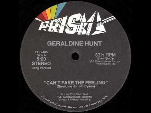 Geraldine Hunt — A: Geraldine Hunt - Can't Fake the feeling