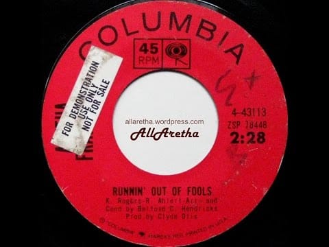 Aretha Franklin — Aretha Franklin - Runnin' Out Of Fools / It's Just A Matter Of Time - 7″ - 1964