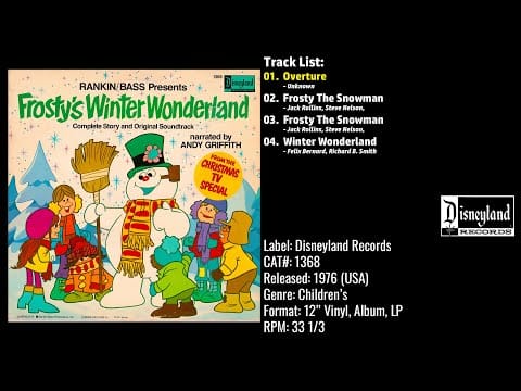 Andy Griffith — Andy Griffith – Frosty's Winter Wonderland (Full Album) – 1976 – CAT.# 1368