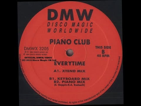 Piano Club — Piano Club "Everytime" Xtend Mix - Disco Magic UK 1994 Vinyl