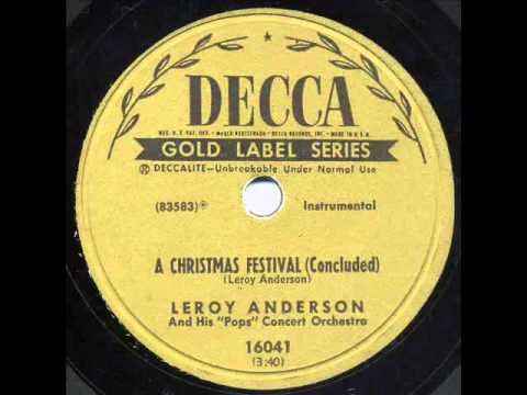 Leroy Anderson And His "Pops" Concert Orchestra — Leroy Anderson & His "Pops" Concert Orchestra - "A Christmas Festival"
