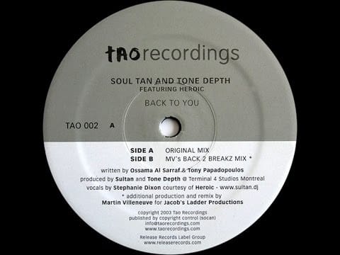 Sultan & Tone Depth — Soul Tan & Tone Depth Feat. Heroic ‎- Back To You (MV's Back To Breakz Mix)