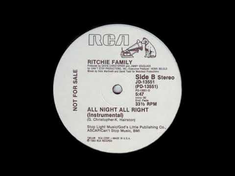 The Ritchie Family — The Ritchie Family ‎- All Night All Right (Instrumental) / 1983