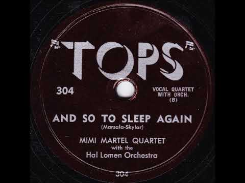 Bud Roman — And So to Sleep Again ~ Mimi Martel Quartet with The Hal Lomen Orchestra (1952)