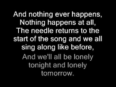 Del Amitri — Del Amitri, Nothing ever happens lyrics, In sync with song