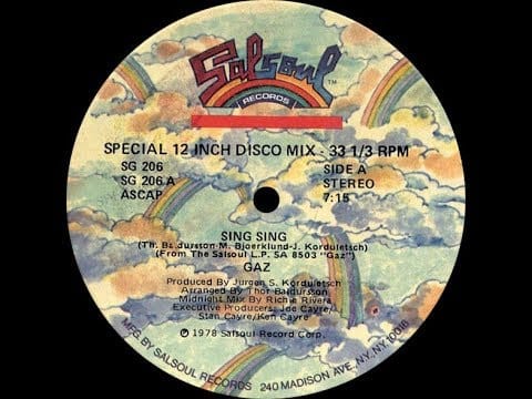 Gaz — Gaz ‎– Sing Sing (12" Version) ℗ 1978