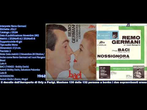 Remo Germani — 1962 "VINILE" N.299  - Remo Germani – Baci / Nossignora