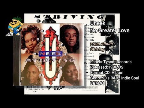 Uneek (8) — Uneek - No Greater Love 1996 CDS