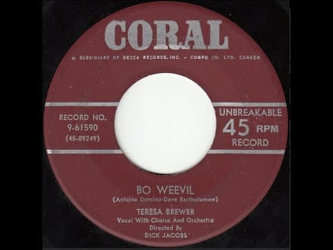 Teresa Brewer — Teresa BREWER Vocal with Chorus and Orchestra directed by Dick JACOBS - Bo weevil -1956