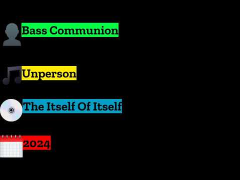 Bass Communion — Bass Communion - Unperson