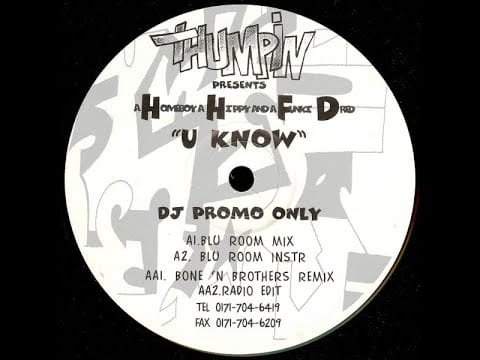 A Homeboy, A Hippie & A Funki Dredd — A Homeboy, A Hippie & A Funki Dredd - U Know (Bone 'N Brothers Remix) 1995