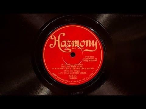 The Bar Harbor Society Orchestra — Everything We Like We Like Alike • Lou Gold and His Orchestra (Victrola Credenza)