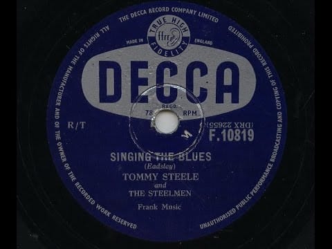 Tommy Steele And The Steelmen — Tommy Steele 'Singing The Blues' 1956 78 rpm
