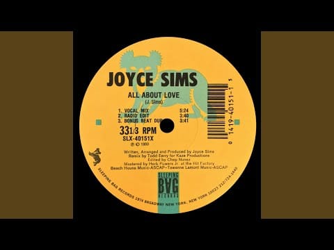 Joyce Sims — All About Love (Todd Terry Radio Edit)