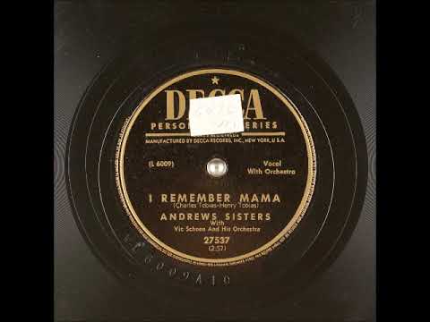 The Andrews Sisters — I Remember Mama ~ Andrews Sisters with Vic Schoen and His Orchestra (1951)