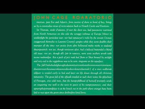 John Cage — Roaratorio, an Irish Circus on Finnegans Wake, Pt. 2