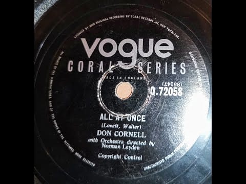 Don Cornell — All At Once - Don Cornell - 78rpm