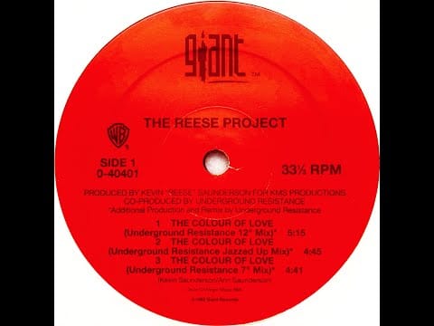 The Reese Project — The Reese Project • The Colour Of Love (Underground Resistance 12" Mix) (1992)