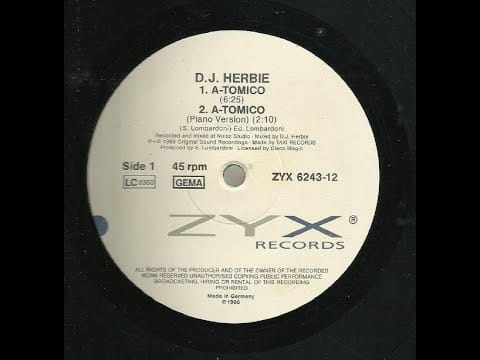 DJ Herbie — DJ Herbie - A-Tomico (Piano Version) [A2] (1989)