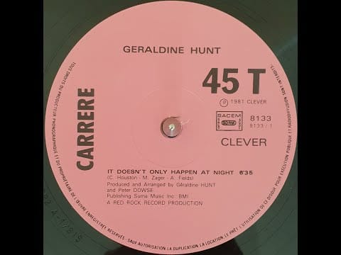 Geraldine Hunt — Geraldine Hunt - It Doesn't Only Happen At Night 1981