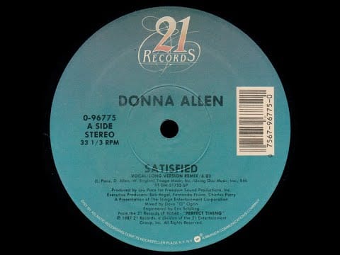 Donna Allen — Donna Allen - Satisfied - Vocal/Long Version Remix '87
