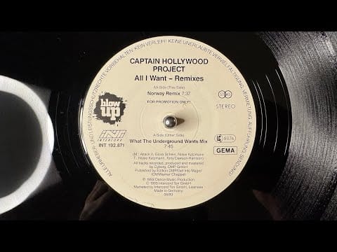 Captain Hollywood Project — Captain Hollywood Project – All I Want (Norway Remix) - Blow Up – INT 192.871 (1993)