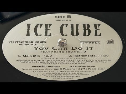 Ice Cube — Ice Cube Feat Mack 10 - You Can Do It (Instrumental) - Priority Records 1999 Gangsta Rap Hip Hop