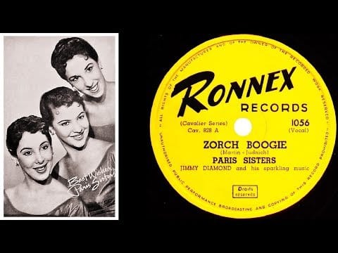 The Paris Sisters — THE PARIS SISTERS - THE BULLY BULLY MAN / ZORCH BOOGIE (1953) Ronnex Records