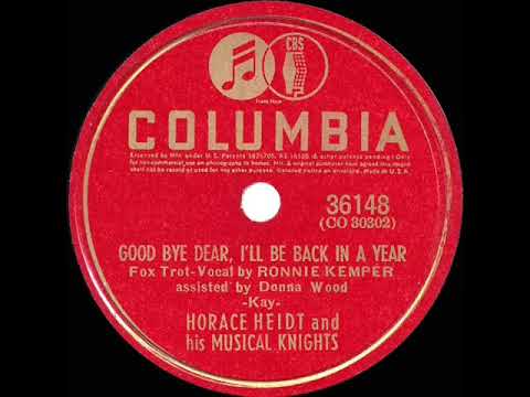 Horace Heidt And His Musical Knights — 1941 HITS ARCHIVE: Goodbye Dear I’ll Be Back In A Year - Horace Heidt (R Kemper & D Wood, vocal)