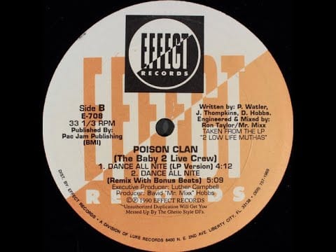 Poison Clan — Poison Clan (The Baby 2 Live Crew) - Dance All Nite (Remix With Bonus Beats)