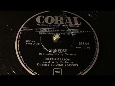 Eileen Barton — Eileen Barton - Signpost - 78 rpm - Coral 61146