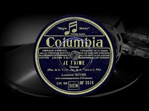 Lucienne Boyer — JE T'AIME - Lucienne BOYER avec accompagnement d'Orchestre (1938)