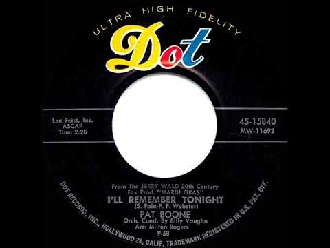 Pat Boone — 1958 HITS ARCHIVE: I’ll Remember Tonight - Pat Boone