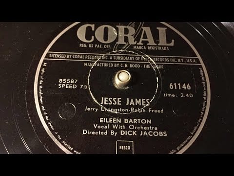 Eileen Barton — Eileen Barton - Jesse James - 78 rpm - Coral 61146