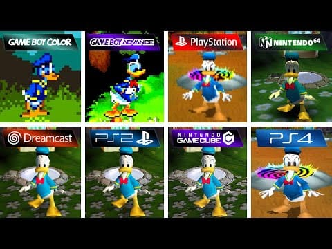 Donald Duck — Donald Duck Goin' Quakers (2000) GBC vs GBA vs PS1 vs N64 vs Dreamcast vs PS2 vs GameCube vs PS4