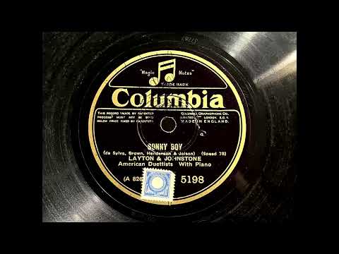 Layton And Johnstone — 1929 LAYTON AND JOHNSTONE - Sonny Boy COLUMBIA 10" 5198