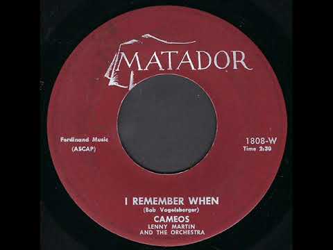 The Cameos (9) — CAMEOS   I REMEMBER WHEN    1960