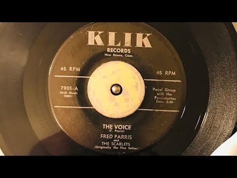 Fred Parris — Fred Parris And The Scarlets “  The Voice “ 1958 Klik records 7905 #fivesatins #fredparris #doowop